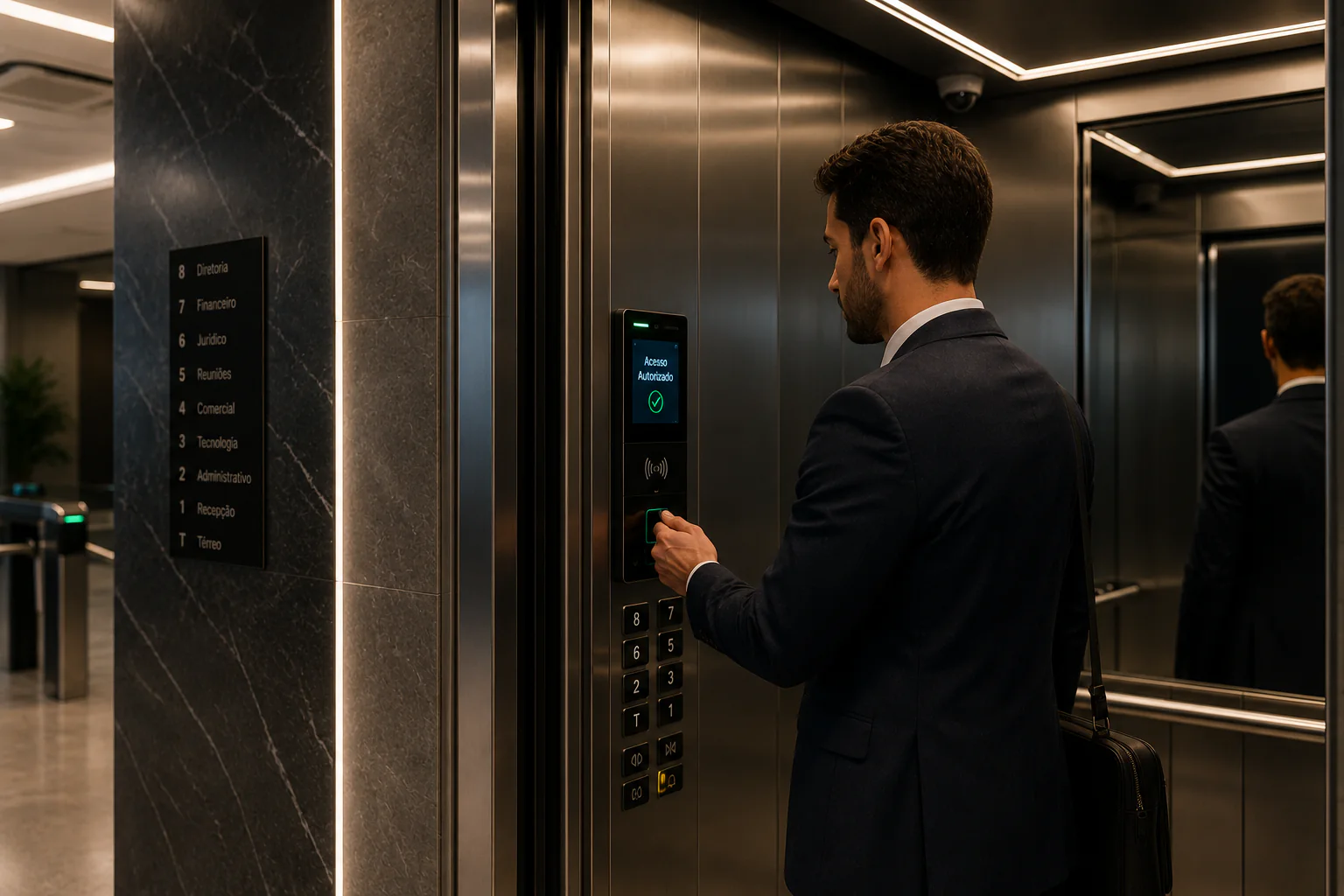 Controle de acesso para elevadores com autenticação de usuário em ambiente corporativo